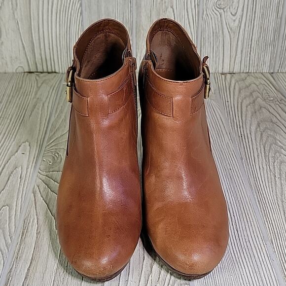 Lauren Ralph Lauren Maleah Brown Leather Ankle Boots Womens Size 8 - Picture 3 of 13